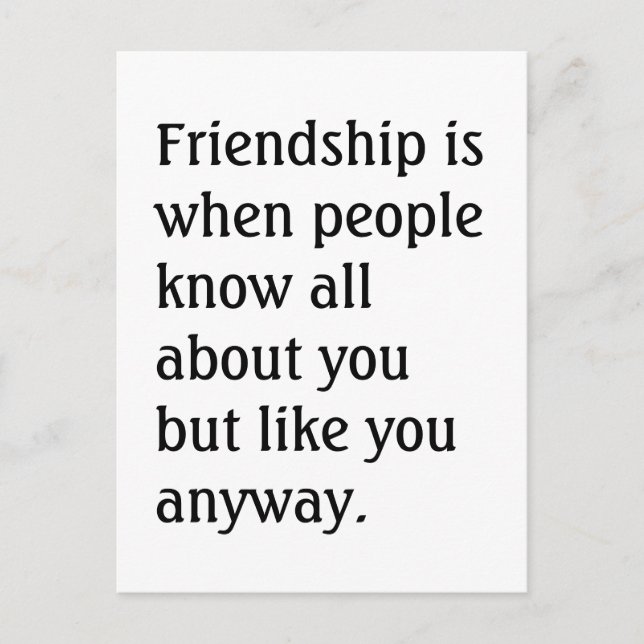 Humourous Friendship Quote Postcard (Front)