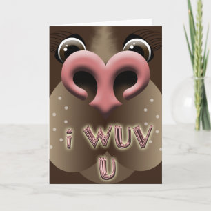 Humourous Funny Dog Wuv Valentine Greeting Card