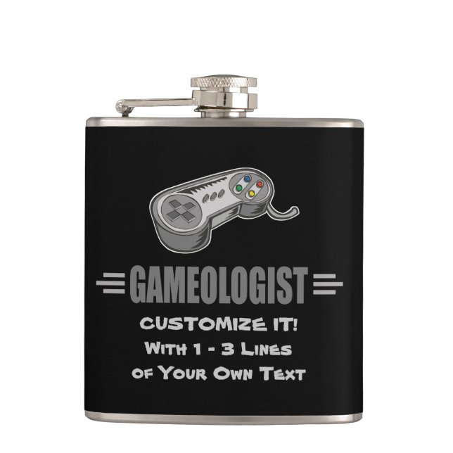 Humourous Gamer Hip Flask (Front)