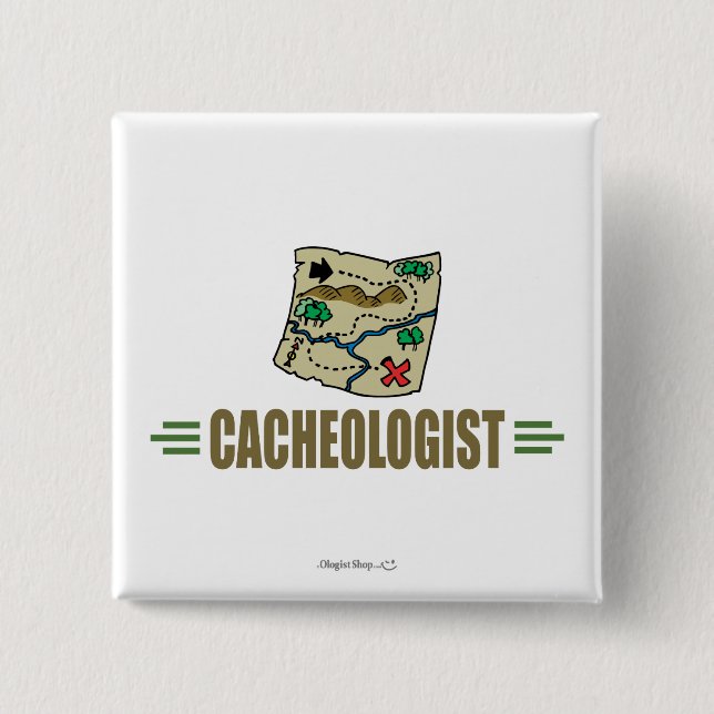 Humourous Geocaching 15 Cm Square Badge (Front)