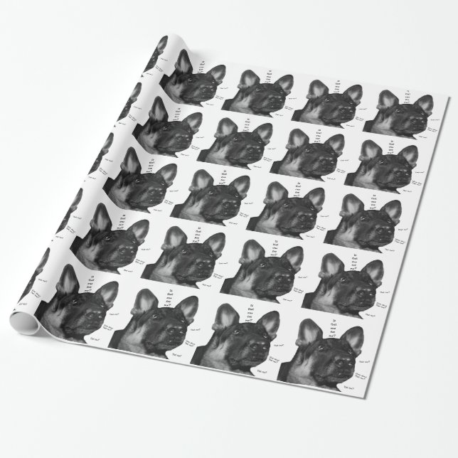 Humourous German Shepherd Holiday Wrapping Paper (Unrolled)