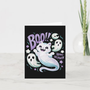 Humourous Ghost Cat Boo Kitty Halloween Card