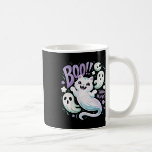 Humourous Ghost Cat Boo Kitty Halloween Coffee Mug