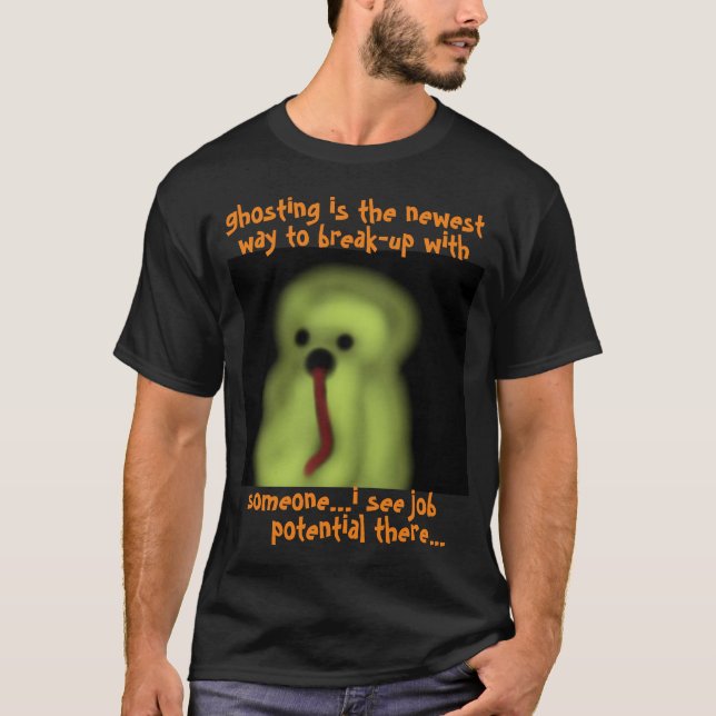 Humourous Ghost Marvin Job Potential In Ghosting T-Shirt (Front)