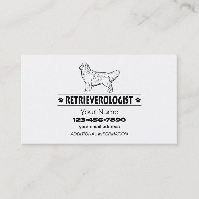 Humourous GOLDEN RETRIEVER Business Card (Front)