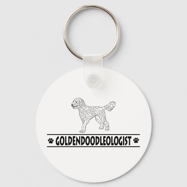 Humourous Goldendoodle Key Ring (Front)