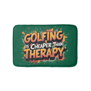 Humourous Golf Therapy Bathroom Fun Bath Mat