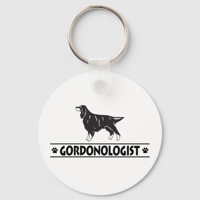 Humourous Gordon Setter Key Ring (Front)