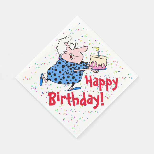 Humourous Grandma Birthday Cake Party Paper Napkin (Corner)