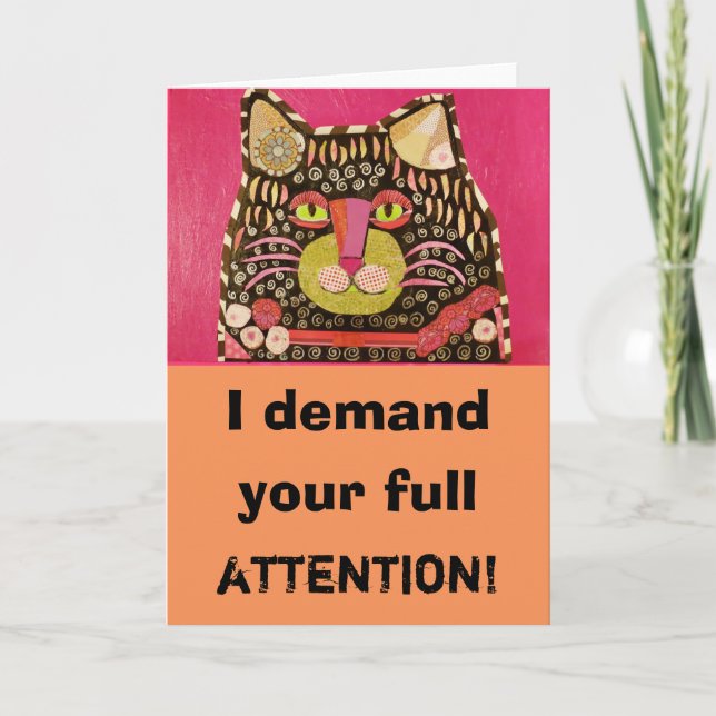 Humourous Greeting Card with Cool Cat (Front)