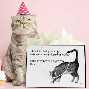 Humourous Grey Whimsical Cat Egyptian Mau Large Gift Bag