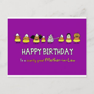Humourous Halloween - Birthday for Mother-in-Law - Postcard