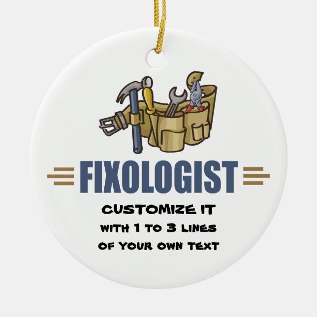 Humourous Handyman Ceramic Tree Decoration (Front)