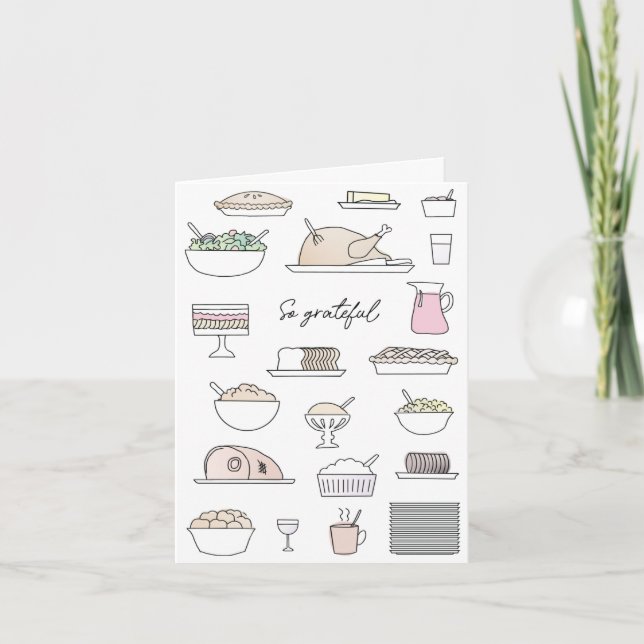 Humourous Happy Thanksgiving feast Card (Front)