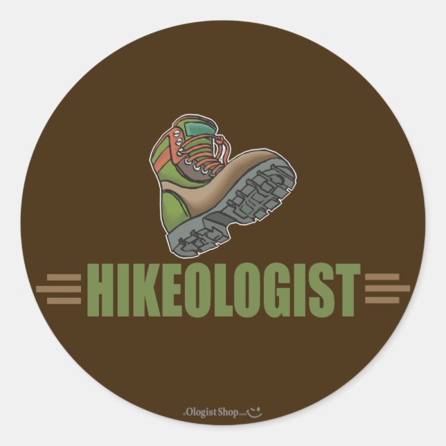 Humourous Hiking Classic Round Sticker (Front)