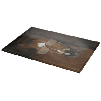 Humourous Horse Foal Smoking Cigar Cutting Board