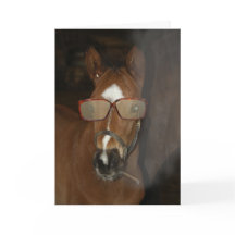Humourous Horse Foal Smoking Cigar Greeting Card