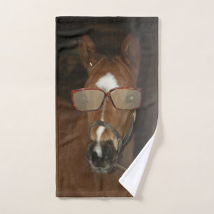 Humourous Horse Foal Smoking Cigar Hand Towel