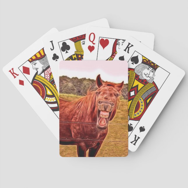 Humourous Horse Themed Playing Cards (Back)