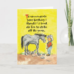 Humourous horsey birthday card
