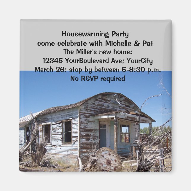 Humourous Housewarming Party Invitations Magnet (Front)