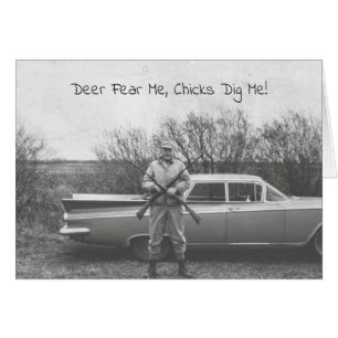 Humourous Hunter Deer Hunting Old Automobile