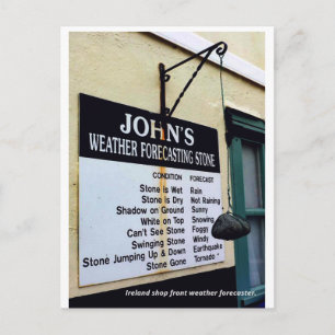 Humourous Ireland Weather forecasting stone Postcard