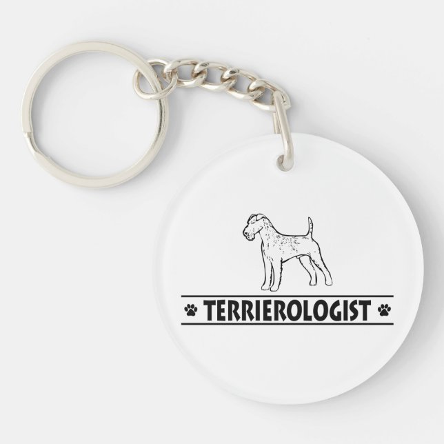 Humourous Irish Terrier Key Ring (Front)