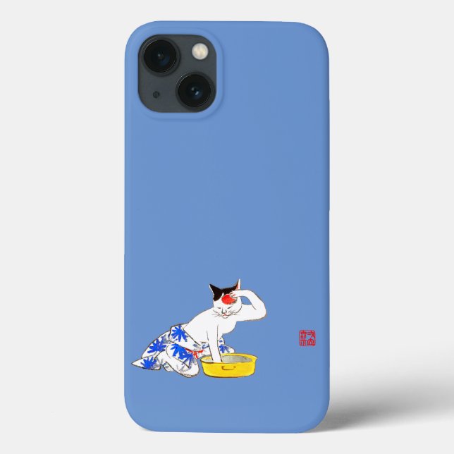 Humourous Japanese Cat Bathing I Case-Mate iPhone Case (Back)
