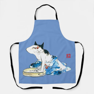 Humourous Japanese Cat Bathing II Apron