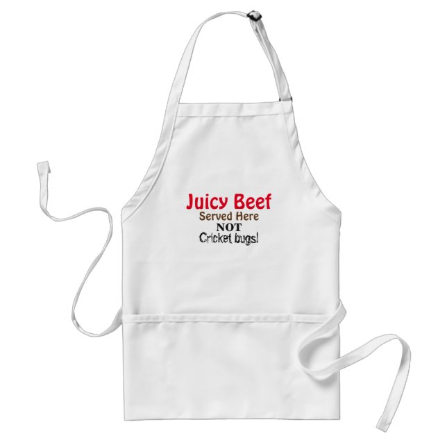 Humourous Juicy Beef Not Cricket Bugs Apron (Front)