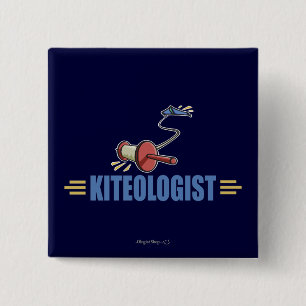 Humourous Kite Flying 15 Cm Square Badge