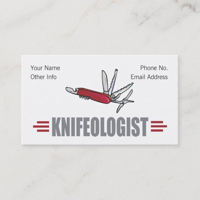 Humourous Knife Collector Business Card (Front)
