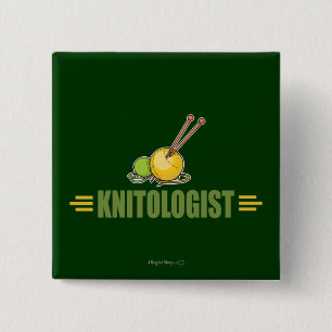 Humourous Knitting 15 Cm Square Badge