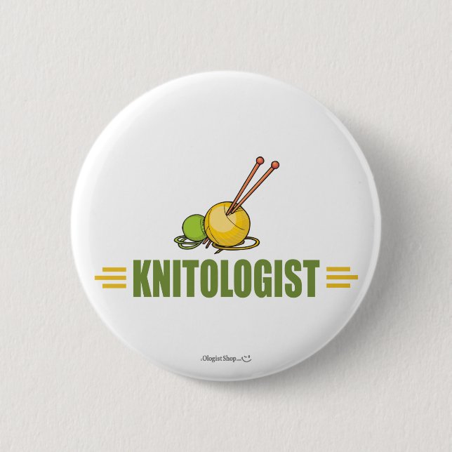 Humourous Knitting 6 Cm Round Badge (Front)