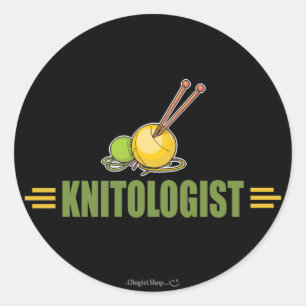 Humourous Knitting Classic Round Sticker