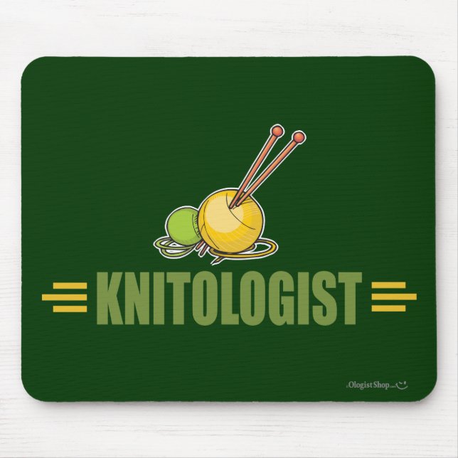 Humourous Knitting Mouse Mat (Front)