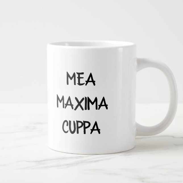 Humourous Latin Catholic Mea Maxima Cuppa Large Coffee Mug (Right)