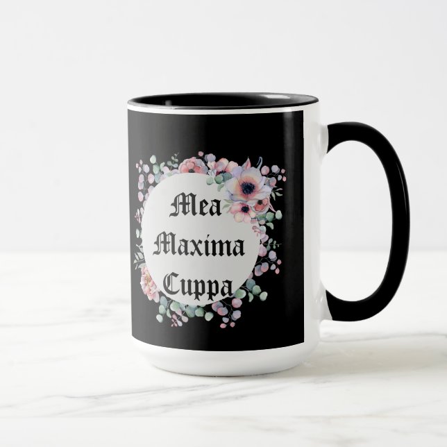 Humourous Latin Catholic Mea Maxima Cuppa Mug (Right)
