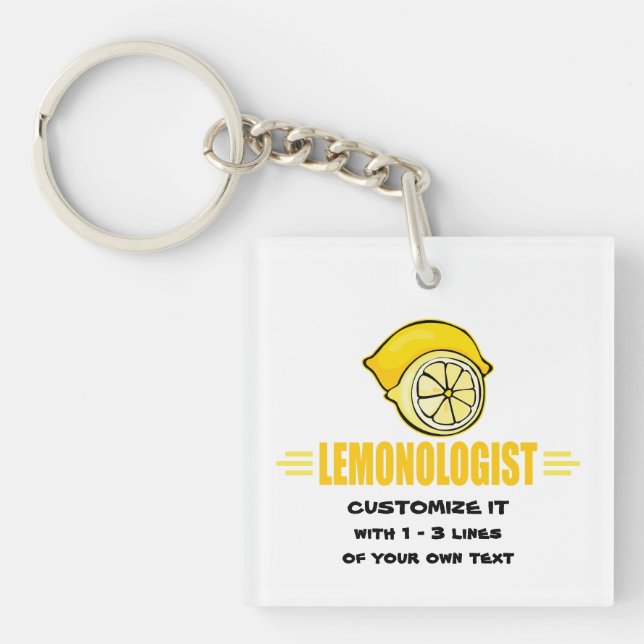 Humourous Lemon Lover Key Ring (Front)