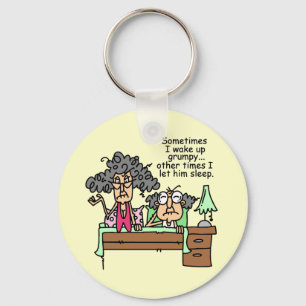 Humourous Let Grumpy Sleep Key Ring