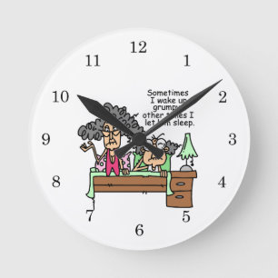 Humourous Let Grumpy Sleep Round Clock