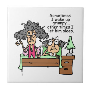 Humourous Let Grumpy Sleep Tile