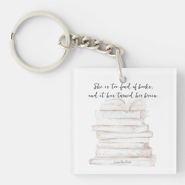 Humourous Little Women Book Lover Quote  Key Ring (Front)