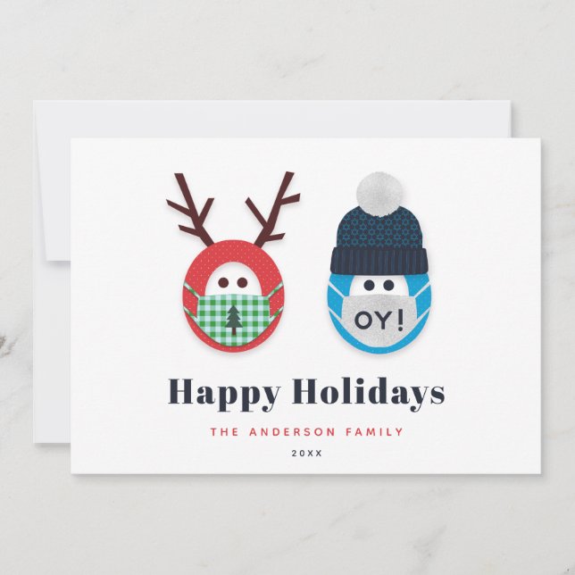 Humourous Masked Christmas and Hanukkah Holiday (Front)