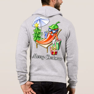 Humourous Merry Christmas under Sun and Xmas Tree Hoodie