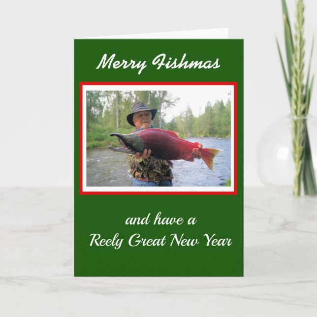 Humourous Merry Fishmas Your Fishing Photo Picture Card (Front)