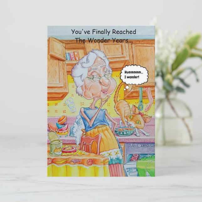Humourous Middle-aged Birthday Card  (Standing Front)