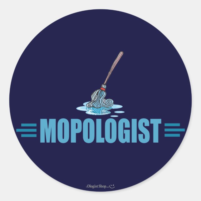 Humourous Mop Mopping Classic Round Sticker (Front)