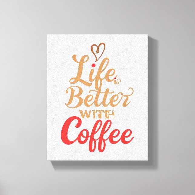 Humourous Morning Caffeine Slogan Canvas Print (Front)